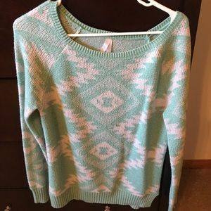 teal sweater
